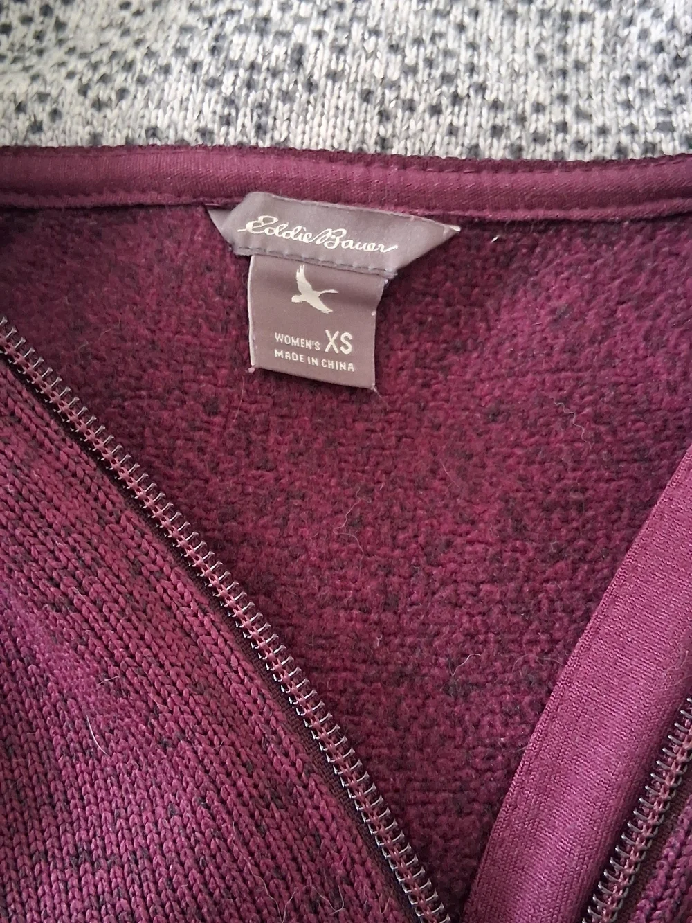Eddie Bauer Women's Zip-Neck Sweater in Burgundy